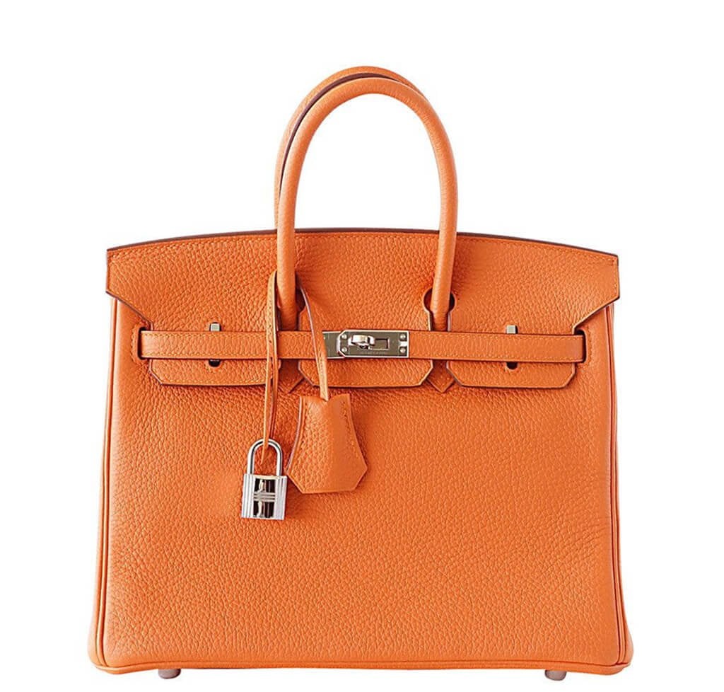 Hermes Birkin Bag Orange Togo Leather Travel Bag Togo Leather