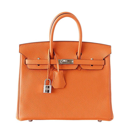 Hermes Birkin Bag Orange Togo Leather Travel Bag Togo Leather