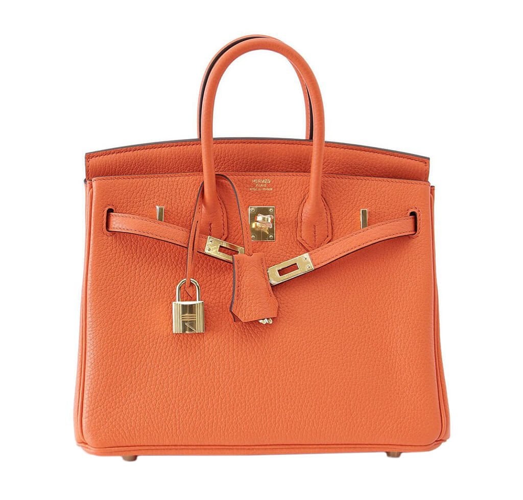 Hermes Birkin Bag Orange Poppy Hardware Gold Travel Bag