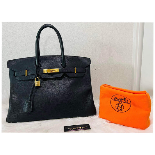 Hermes Luxury Birkin Hand Bag Black Travel Bag