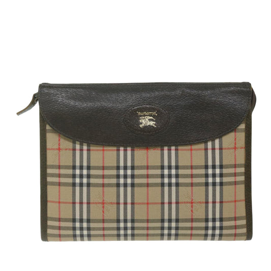 Burberry Luxury ss Nova Check Clutch Bag Auth Hk1022 Canvas Nylon Beige