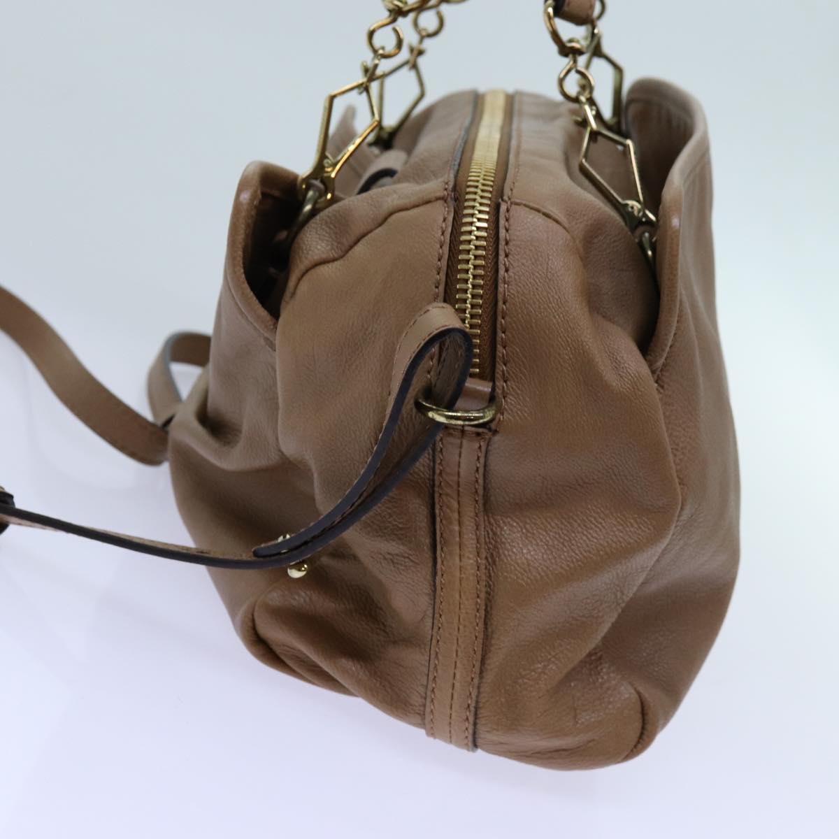 Luxury Elsie Hand Bag Way Hk Leather Beige Travel Bag