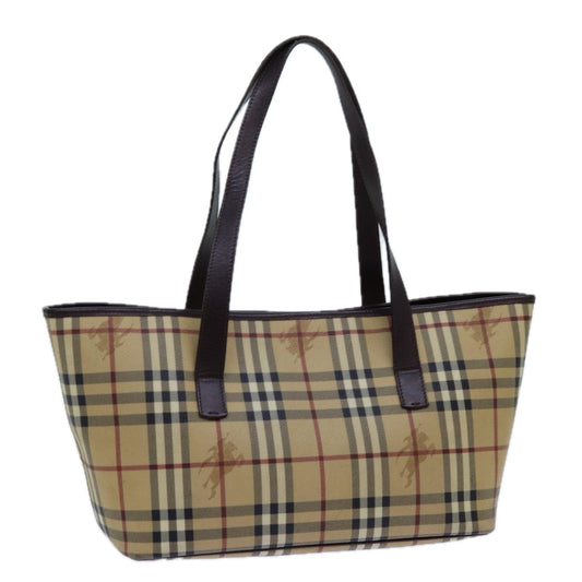 Burberry Luxury Nova Check Shoulder Bag Pvc Auth Hk1237 Beige