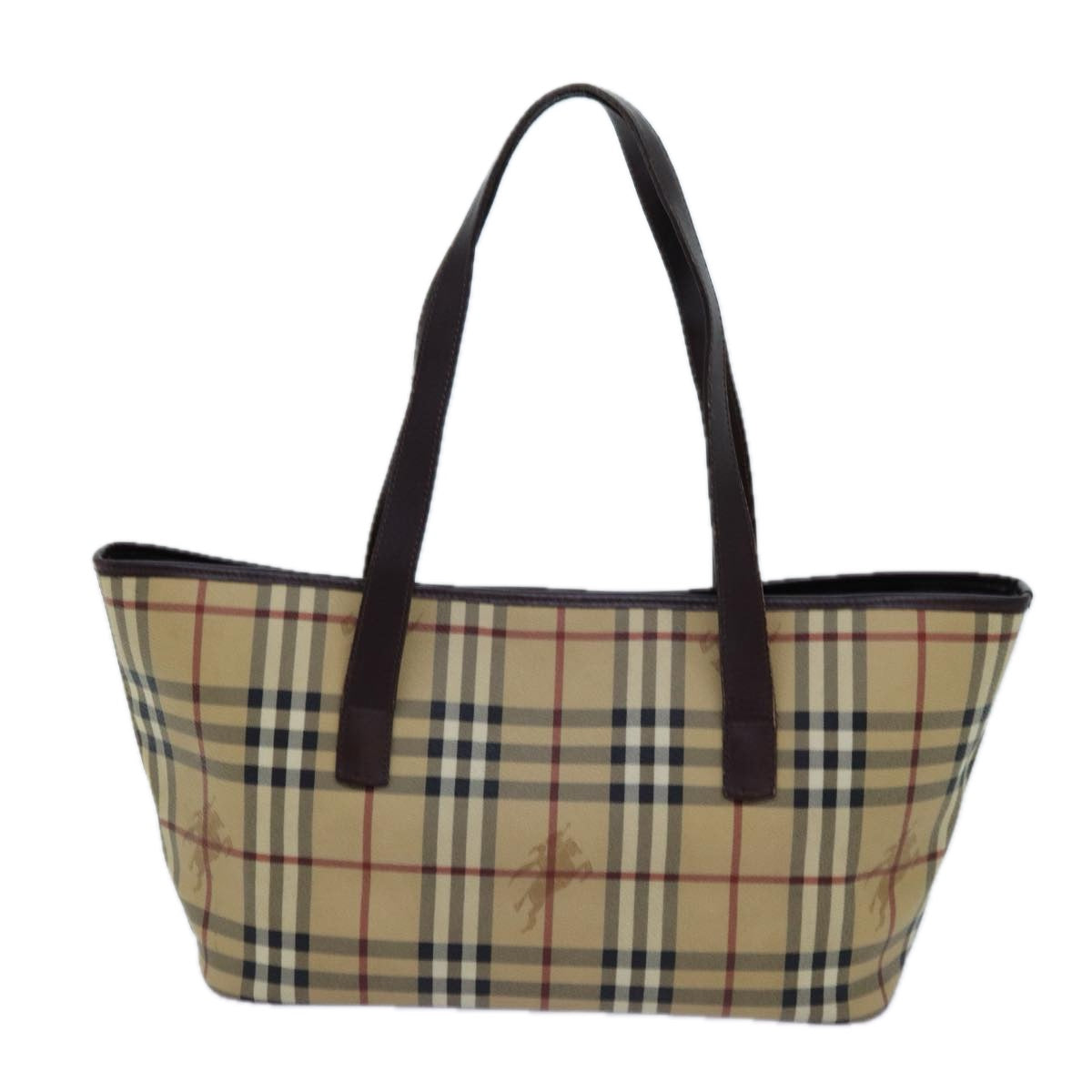 Burberry Luxury Nova Check Shoulder Bag Pvc Auth Hk1237 Beige
