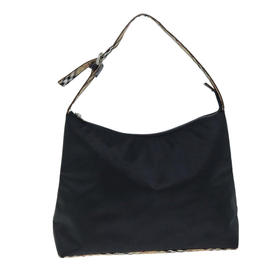 Burberry Luxury Nova Check Shoulder Bag Auth Hk1319 Nylon Black Beige