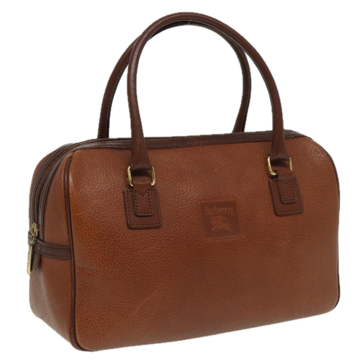 Burberry Luxury ss Hand Bag Auth Hk1457 Leather Brown Travel Bag