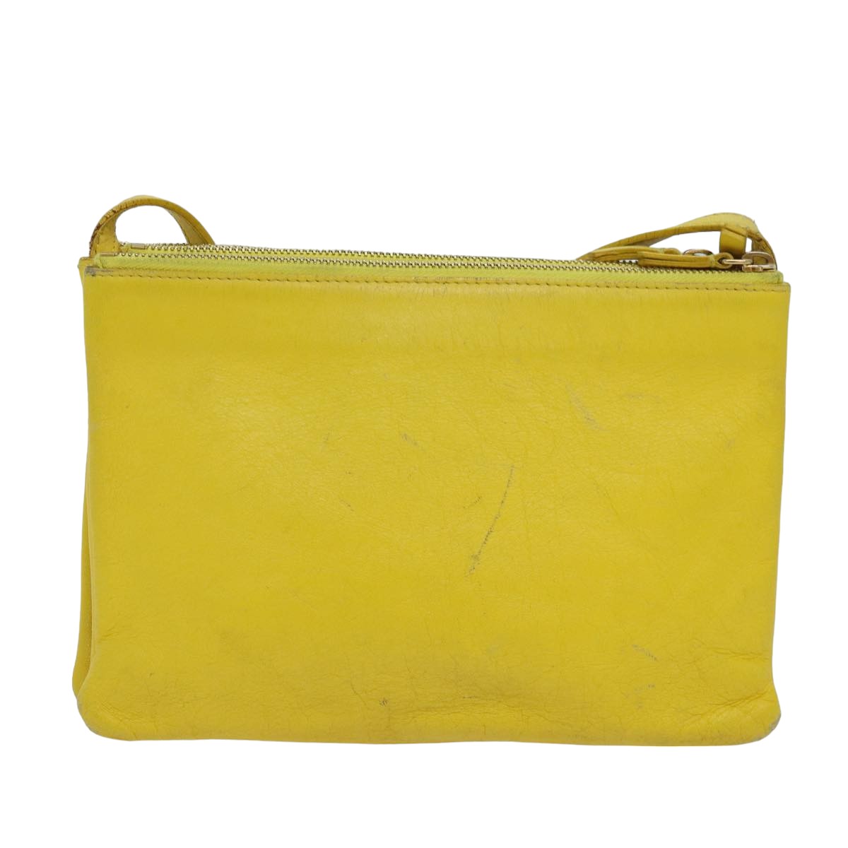 Luxury Trio Shoulder Bag Yellow Auth Hk Leather