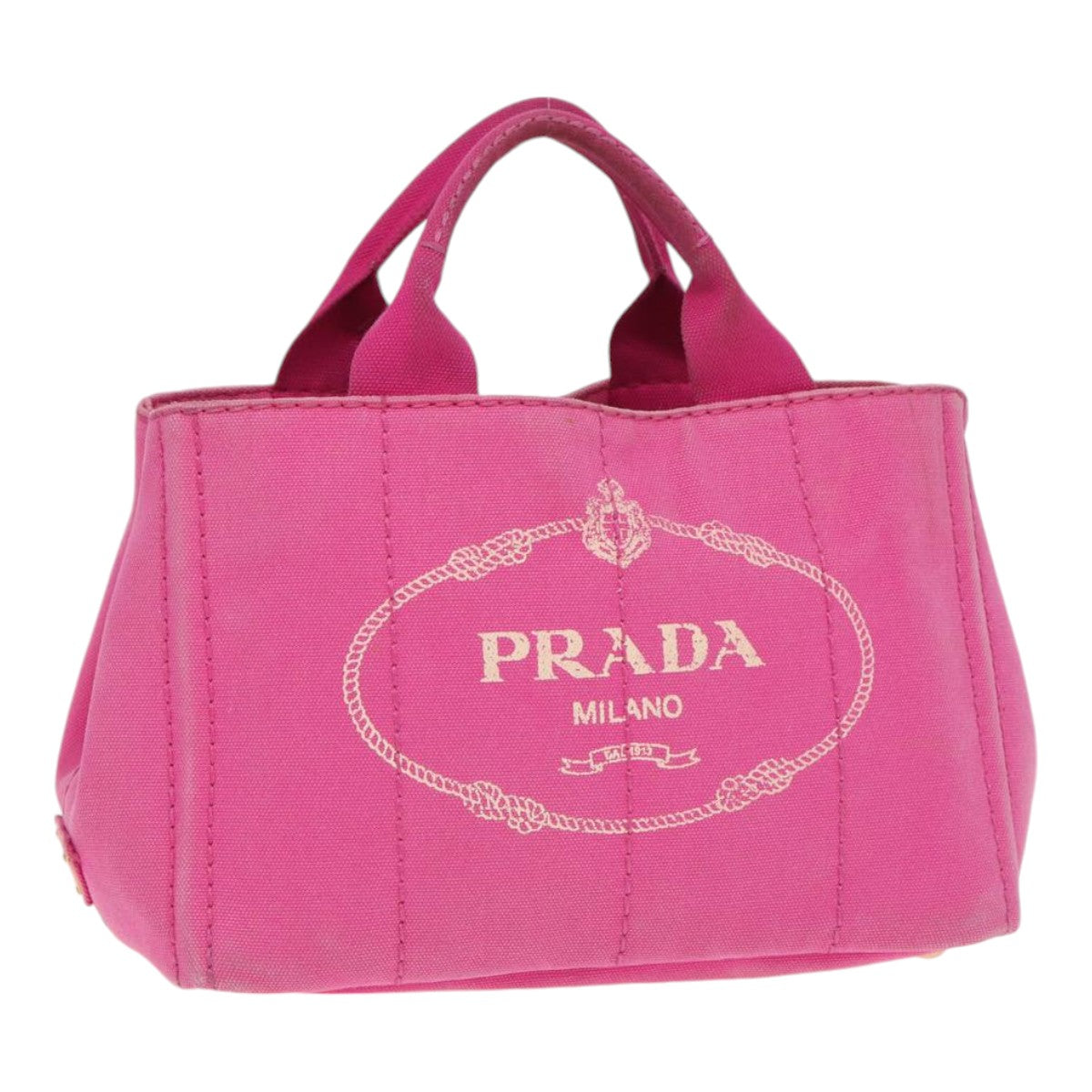 Prada Canapa Pm Hand Bag Auth Canvas Pink Travel Bag