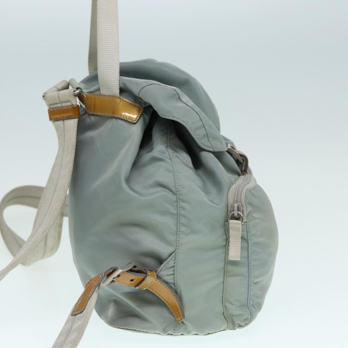 Prada Backpack Auth Nylon Blue Silver