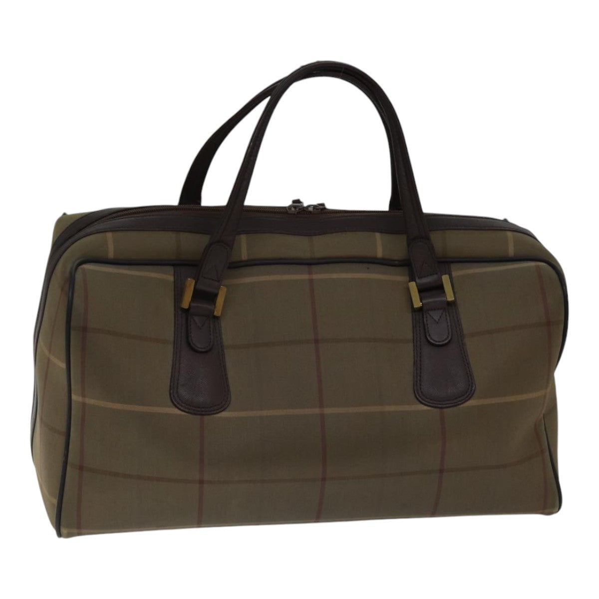 Burberry Luxury ss Nova Check Boston Bag Auth Hk1648 Canvas Beige Travel Bag