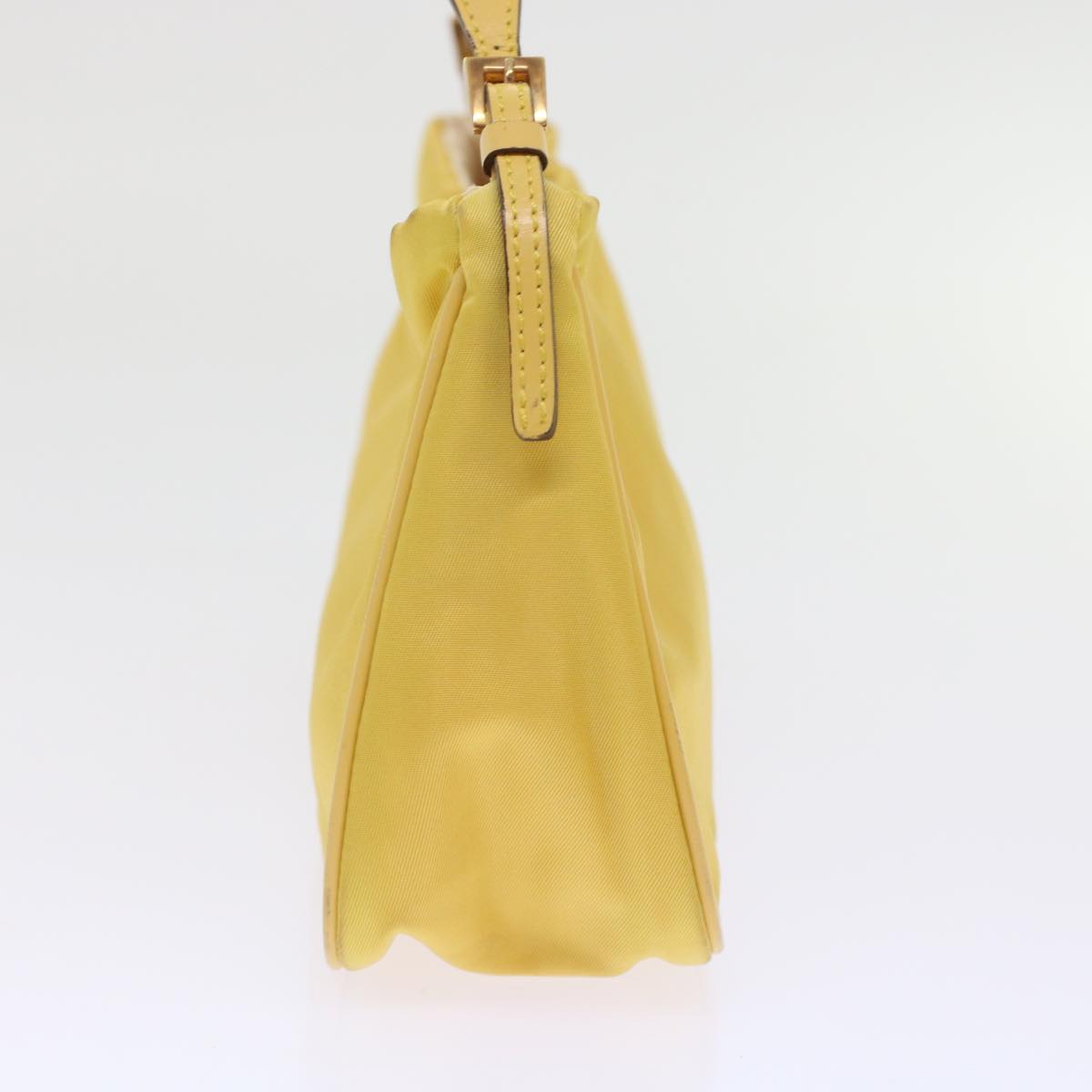 Prada Shoulder Bag Nylon Yellow Chain