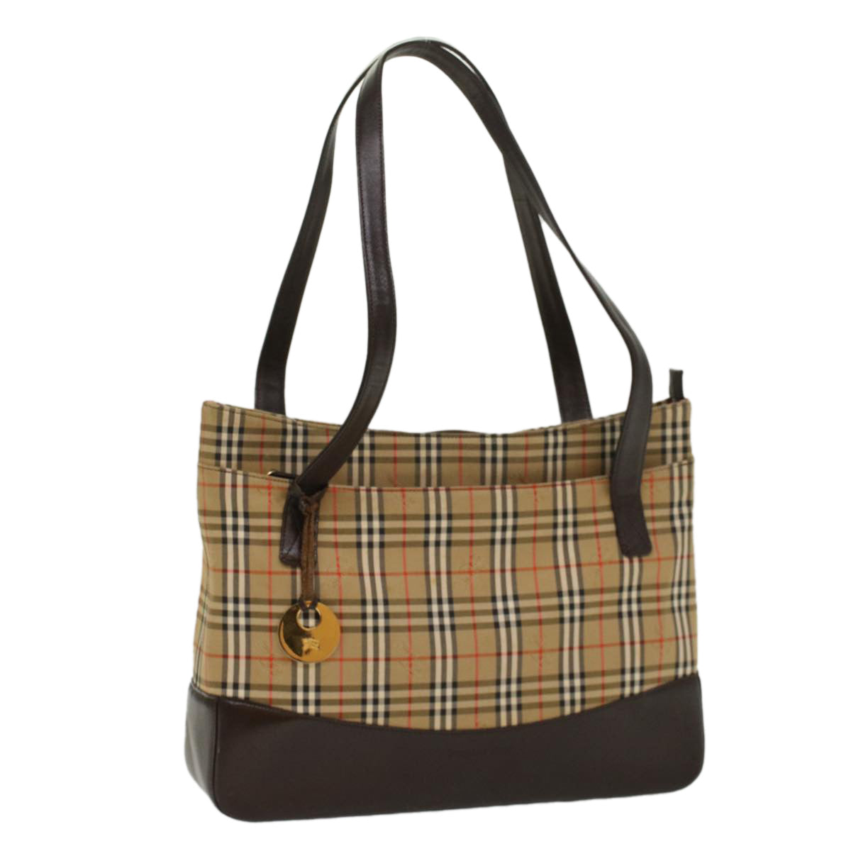 Burberry Luxury Nova Check Shoulder Bag Auth Hk811 Canvas Brown Beige