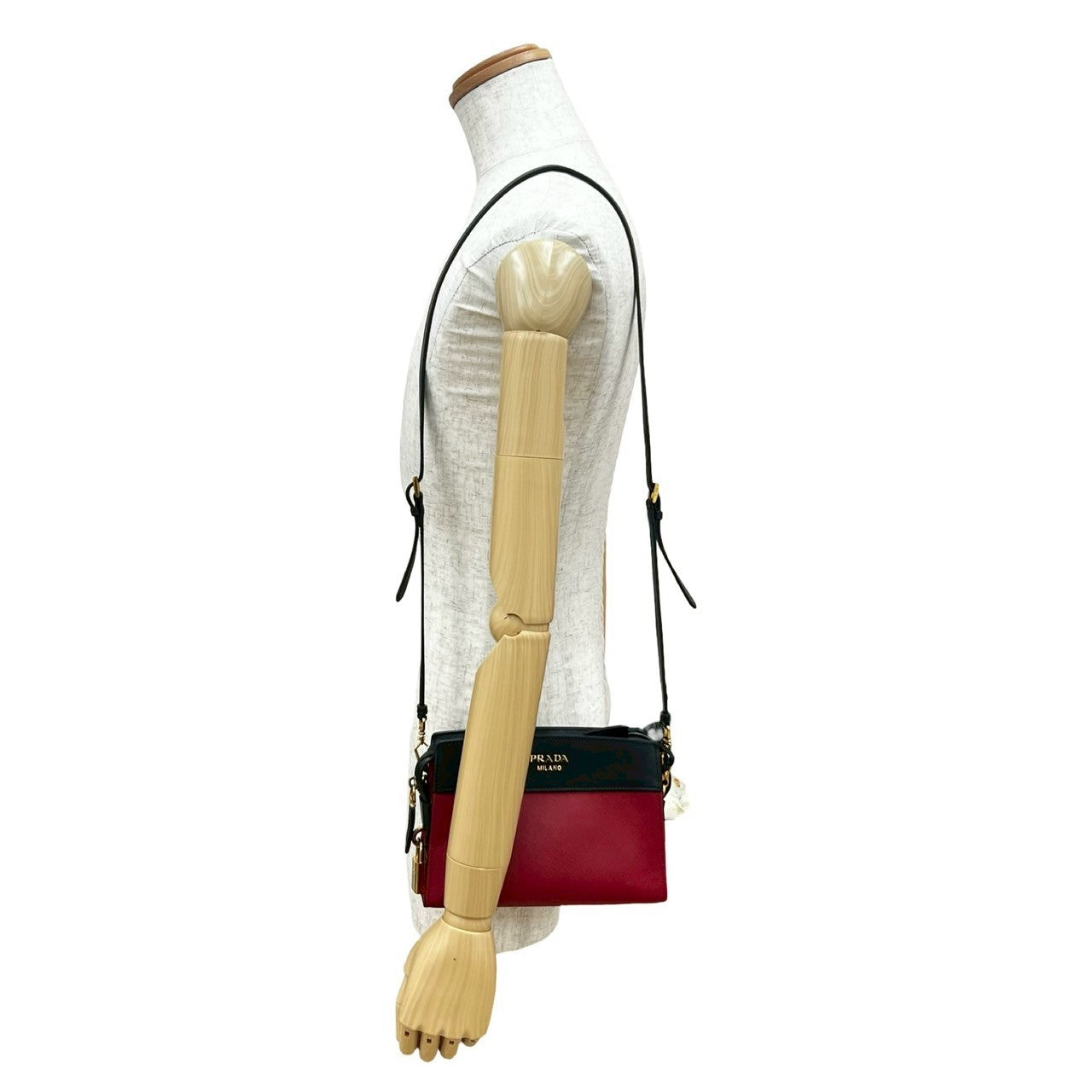 Prada Esplanade Shoulder Bag Leather Saffiano Mini
