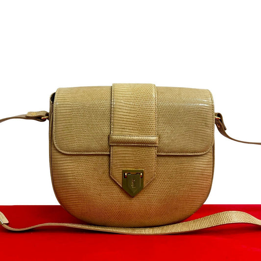 YSL Saint Laurent Yves Lizard Shoulder Bag Mini
