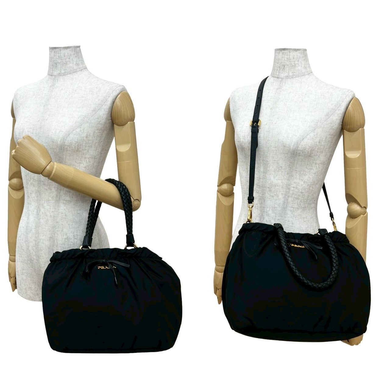 Prada Tessuto 2Way Bag Leather Travel Bag