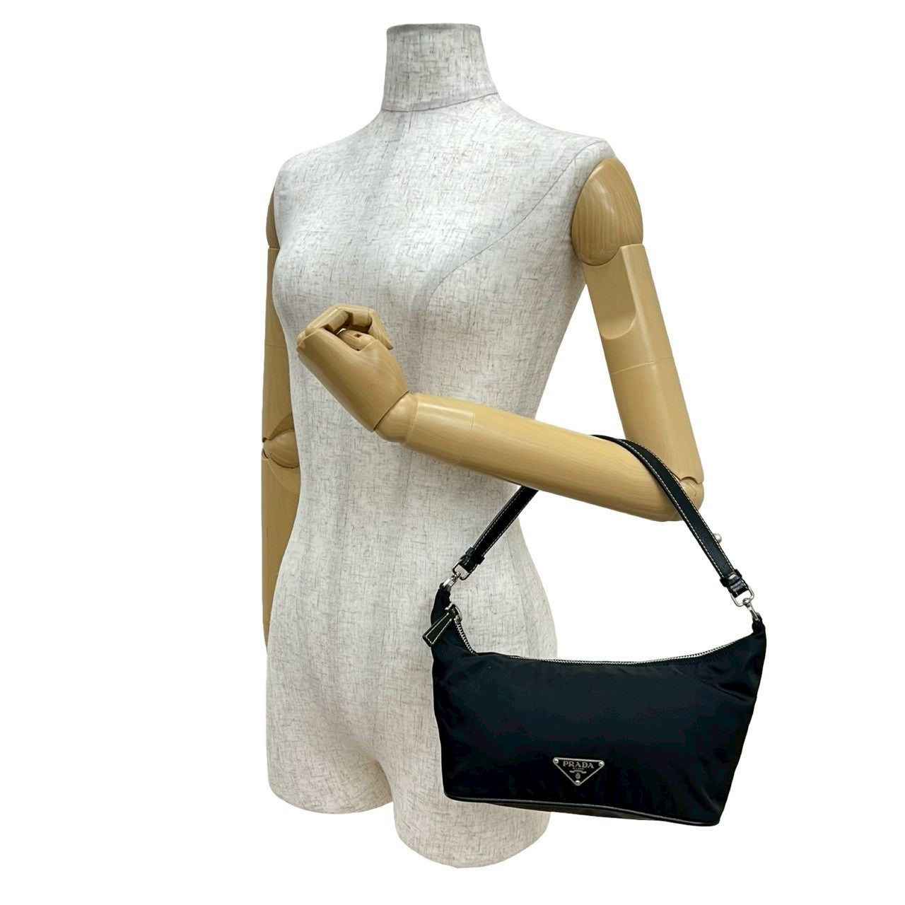 Prada Tessuto Handbag Leather Nylon Travel Bag