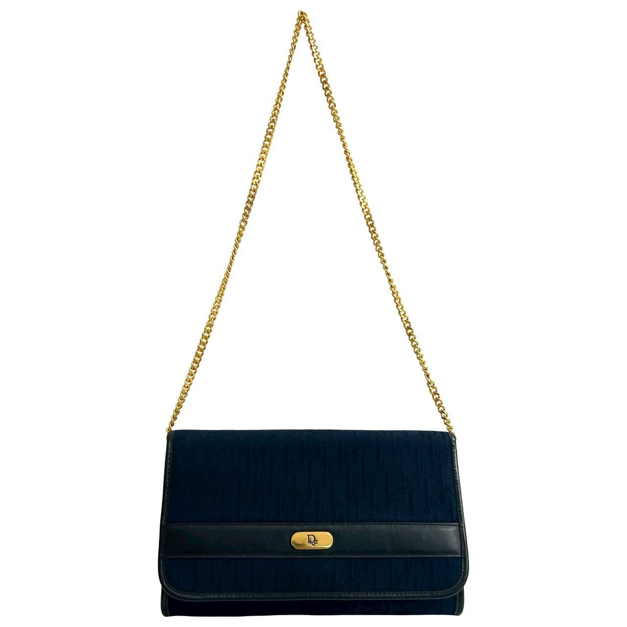 Dior Christian Trotter Shoulder Bag Leather Canvas