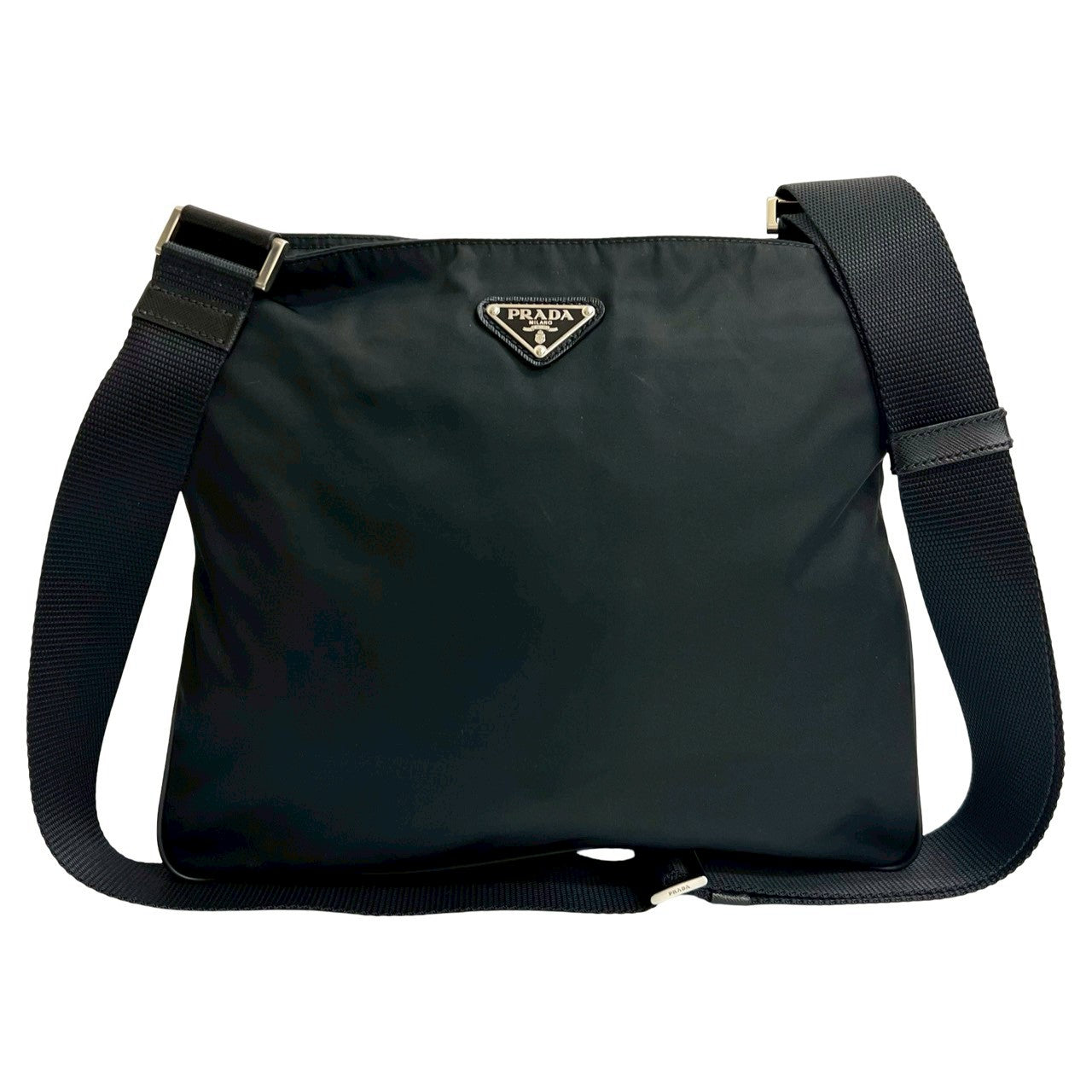 Prada Tessuto Shoulder Bag Leather Nylon Saffiano