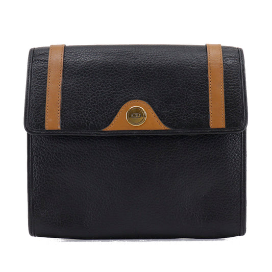 Dior Christian Shoulder Bag Women Leather Black