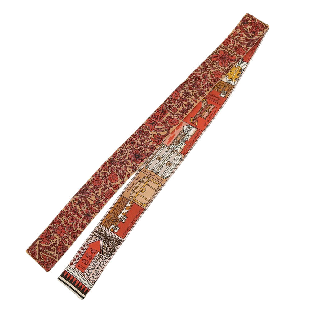 Louis Vuitton scarf M70856 silk Judrui Bando Brown Red