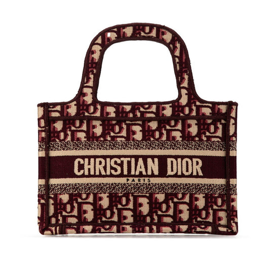 Dior Lady Oblique Embroidery Handbag Canvas Travel Bag