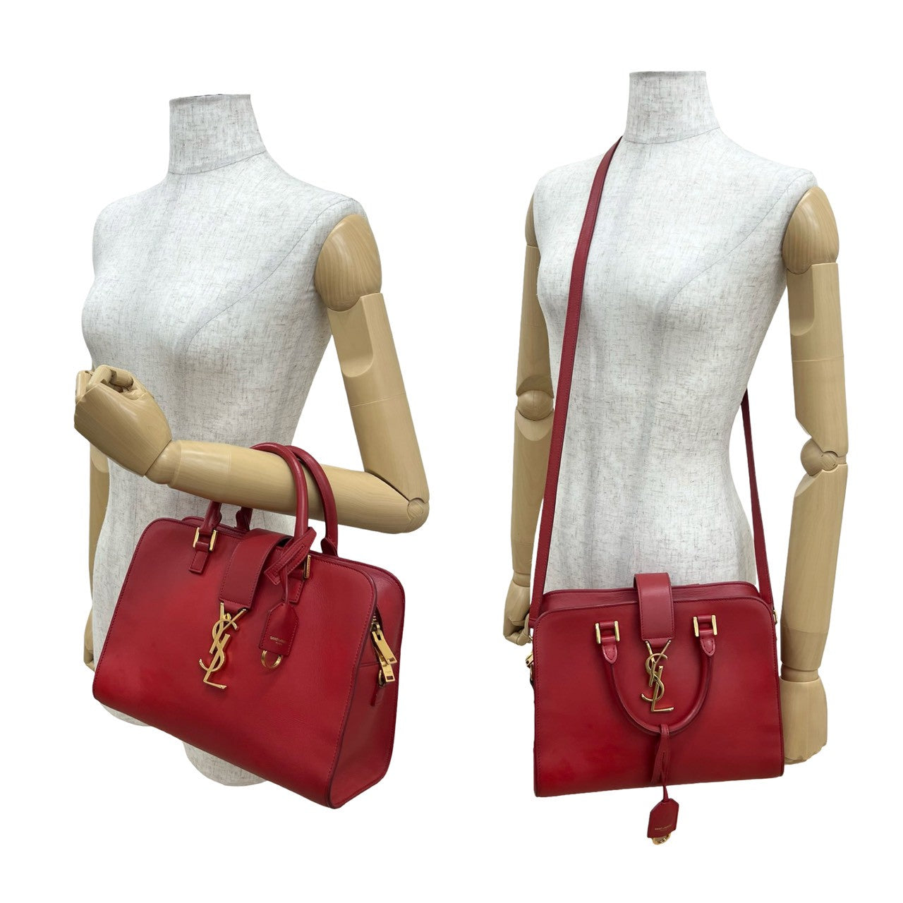 YSL Saint Laurent Paris Cabas 2Way Handbag Leather Baby Travel Bag