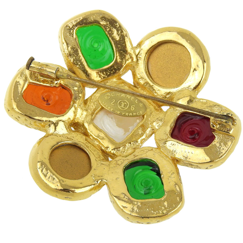 Gold Plated Gripoix Brooch Jewelry