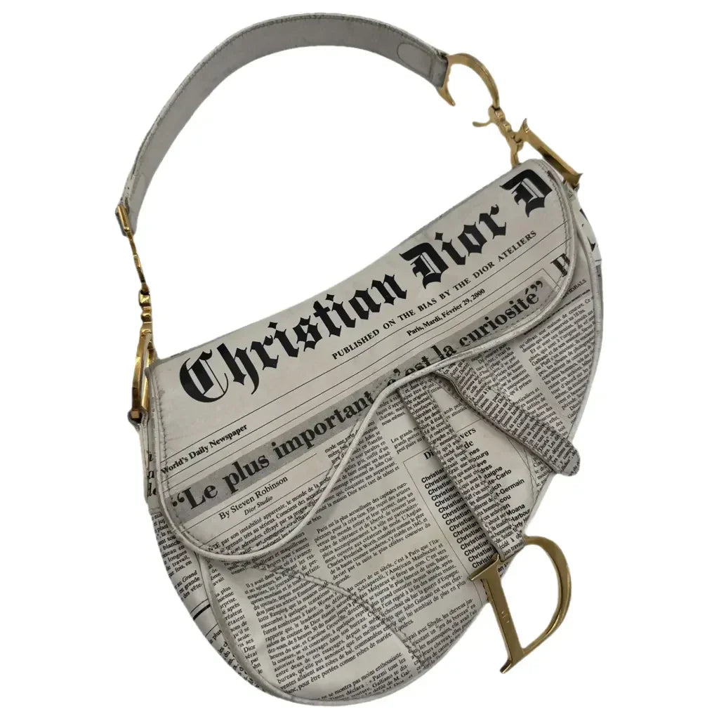 Dior By John Galliano Newspaper Saddle Bag Shoulder Bag