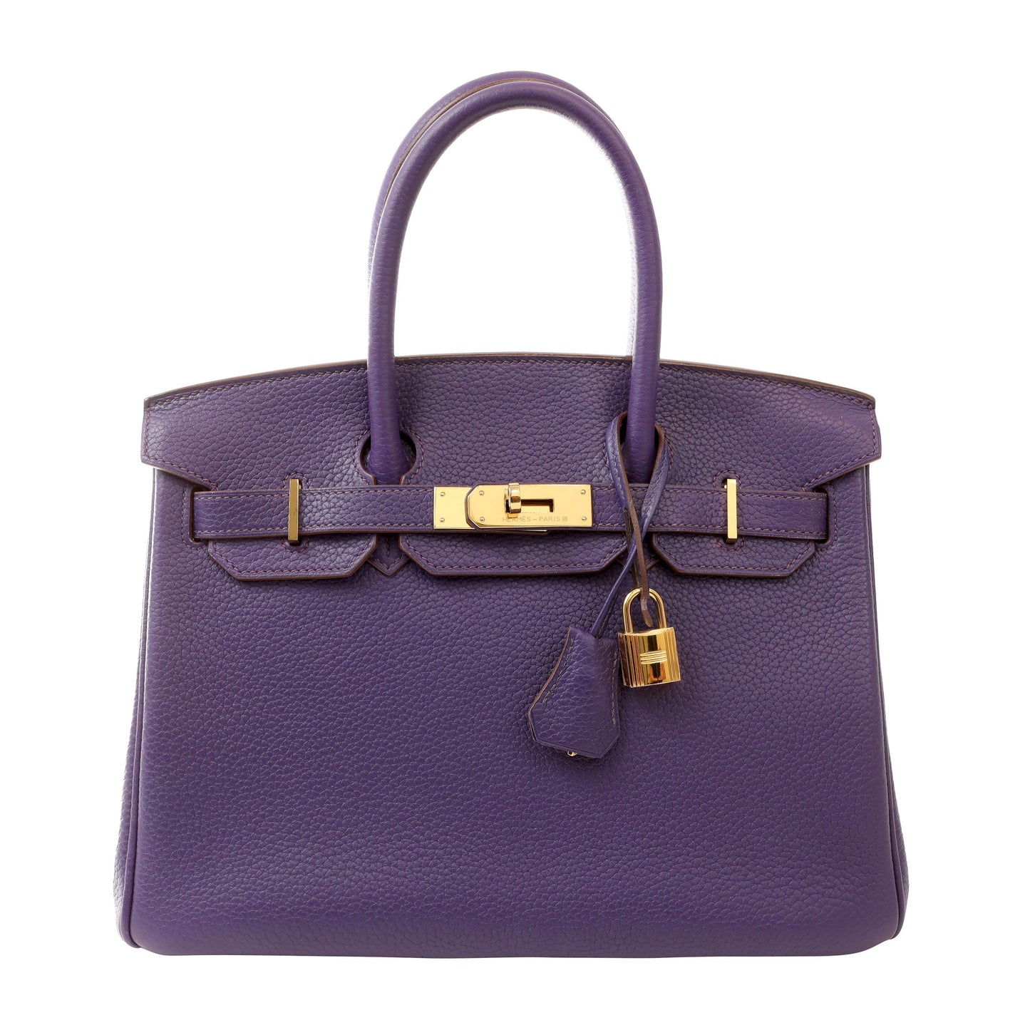 Hermes Iris Clemence Birkin W Hardware Handbag Gold Travel Bag