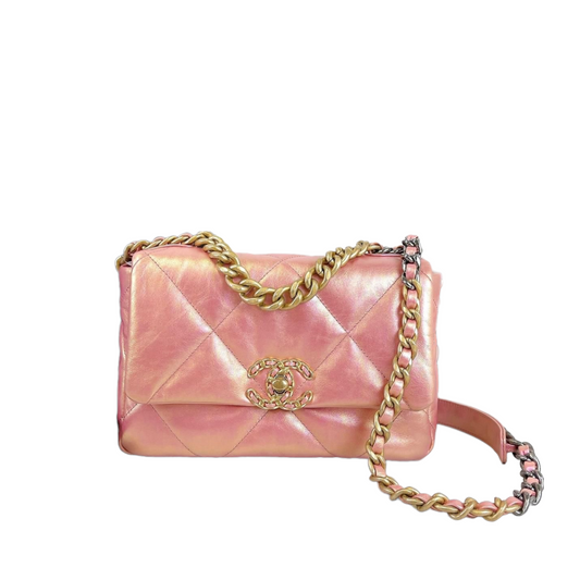 Chanel Small 19 Flap Bag MHW Leather Quilted Crossbody Bag