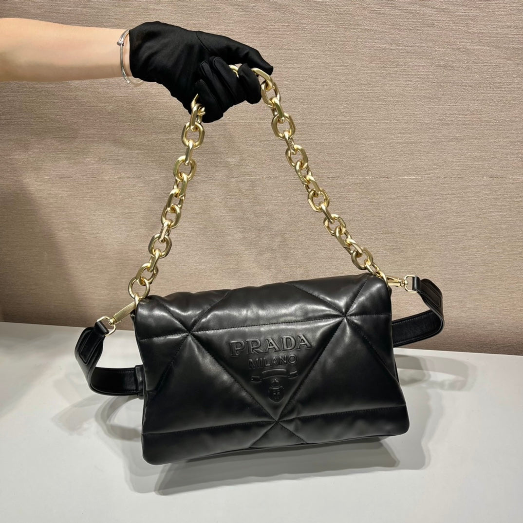 Prada Padded Nappa Shoulder Bag Leather Shoulder Bag 1