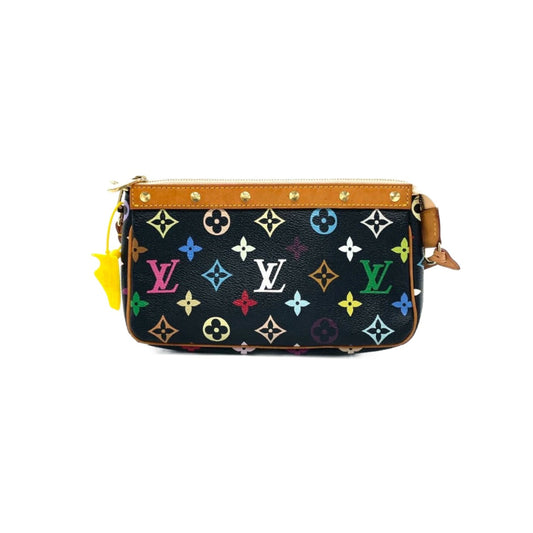 Louis Vuitton pochette accessoires multicolour Canvas Black Clutch Bag