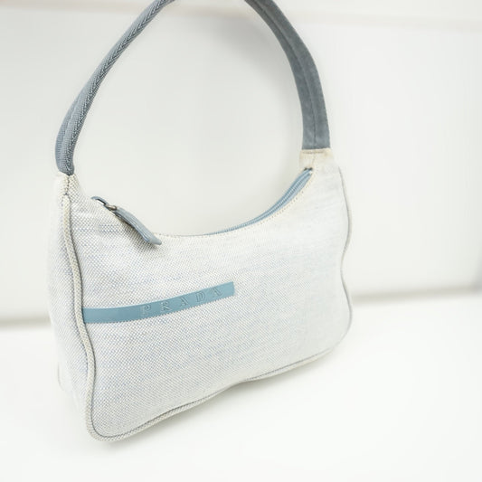 Prada Babyblå Pochette Travel Bag