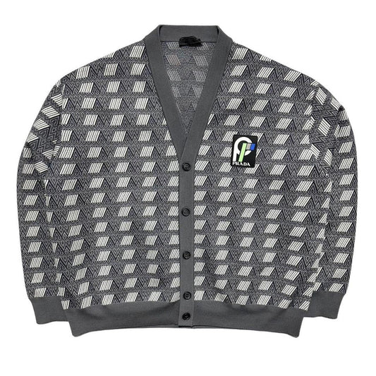 Prada Handbag Jacquard Rubber Cardigan Small Logo