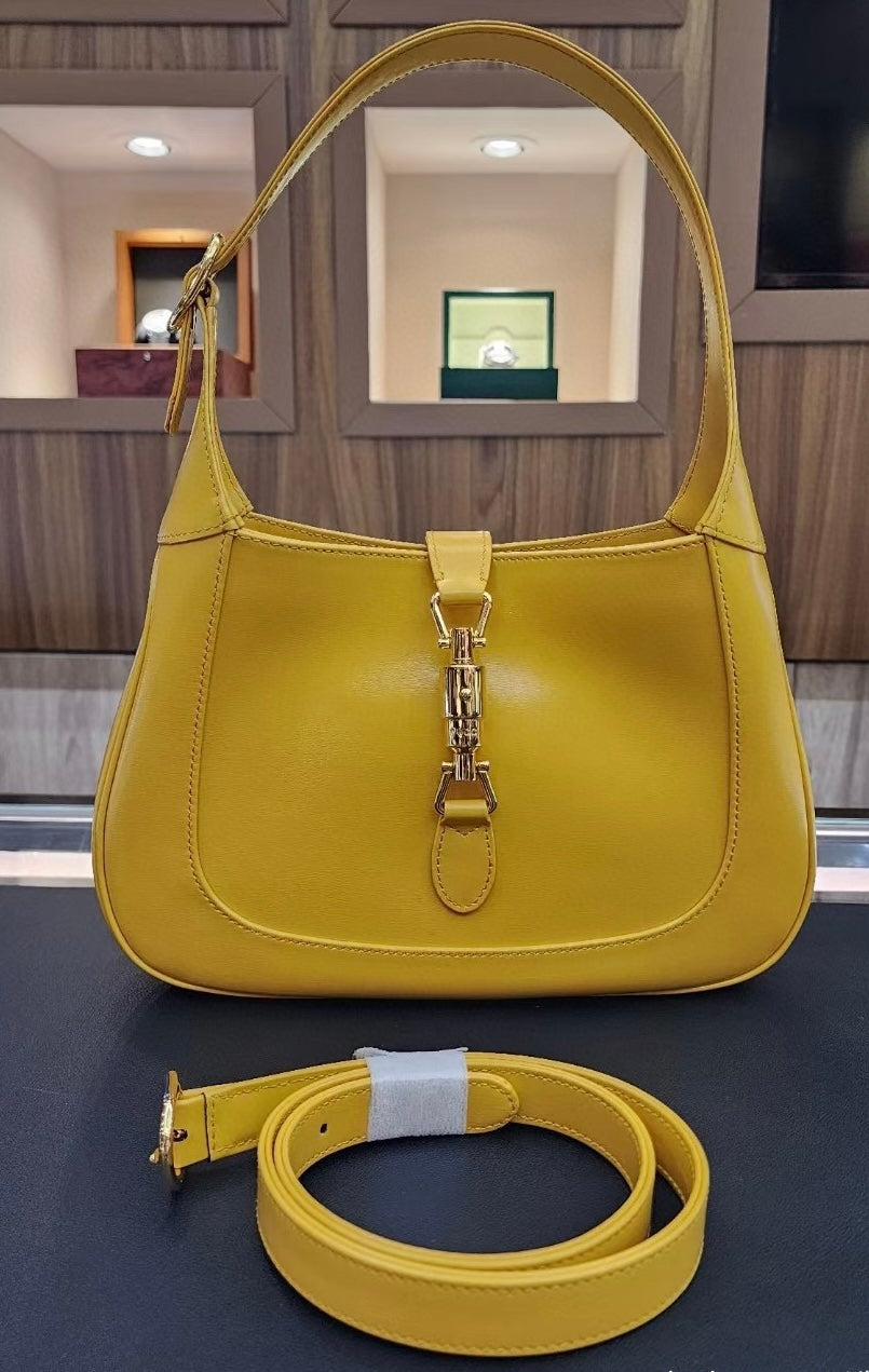 Gucci Jackie Yellow strap Leather Small Handbag