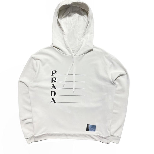 Prada Handbag pullover drawstring hoodie White Small