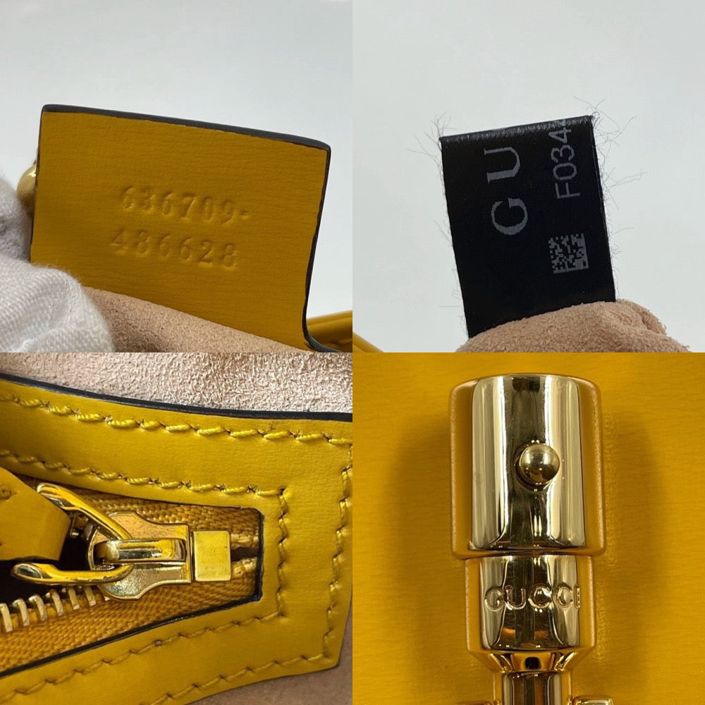 Gucci Jackie Yellow strap Leather Small Handbag