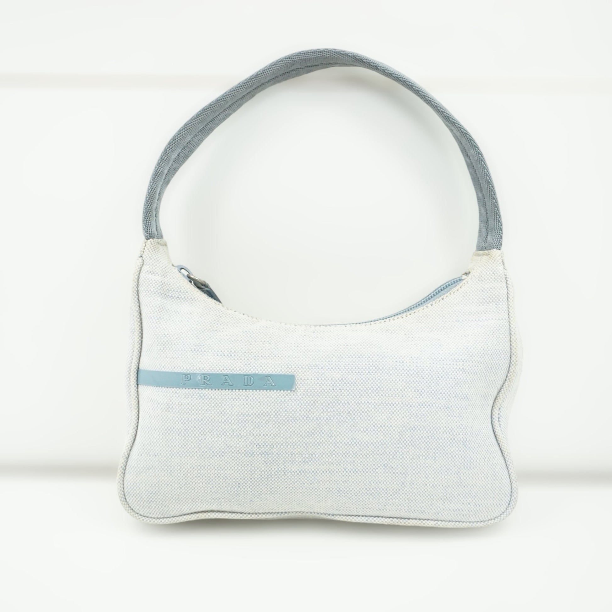 Prada Babyblå Pochette Travel Bag