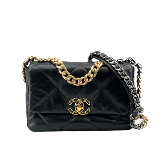 Chanel Small 19 MHW Handbag Leather Quilted Crossbody Bag