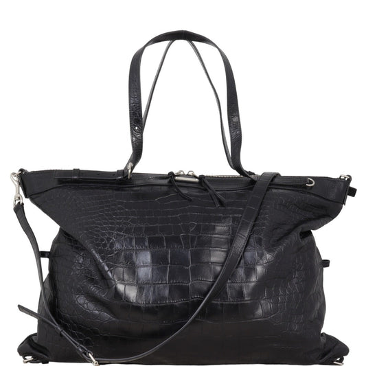 YSL Saint Laurent Saint Laurent Military Id Tote Croc Embossed Large Tote Bag