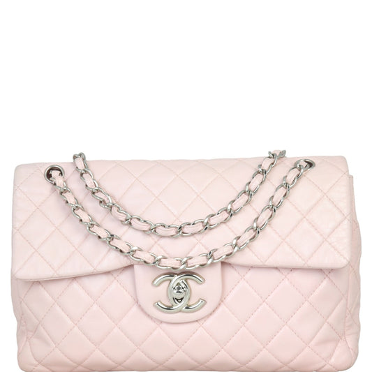 Chanel Classic Single Jumbo Handbag Pink Flap