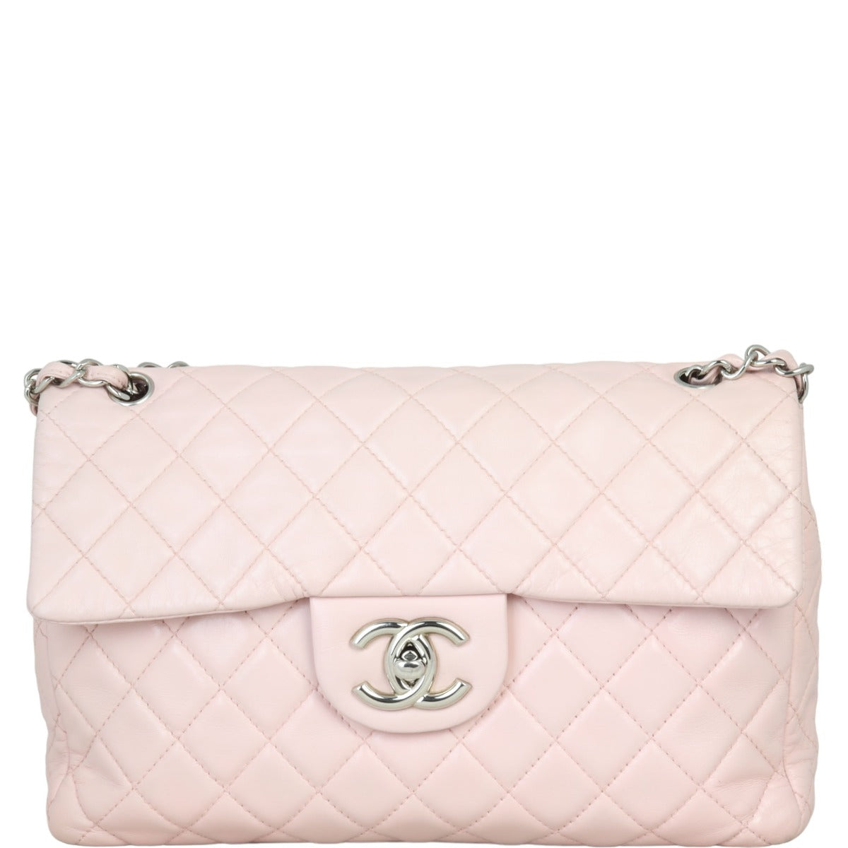Chanel Classic Single Jumbo Handbag Pink Flap