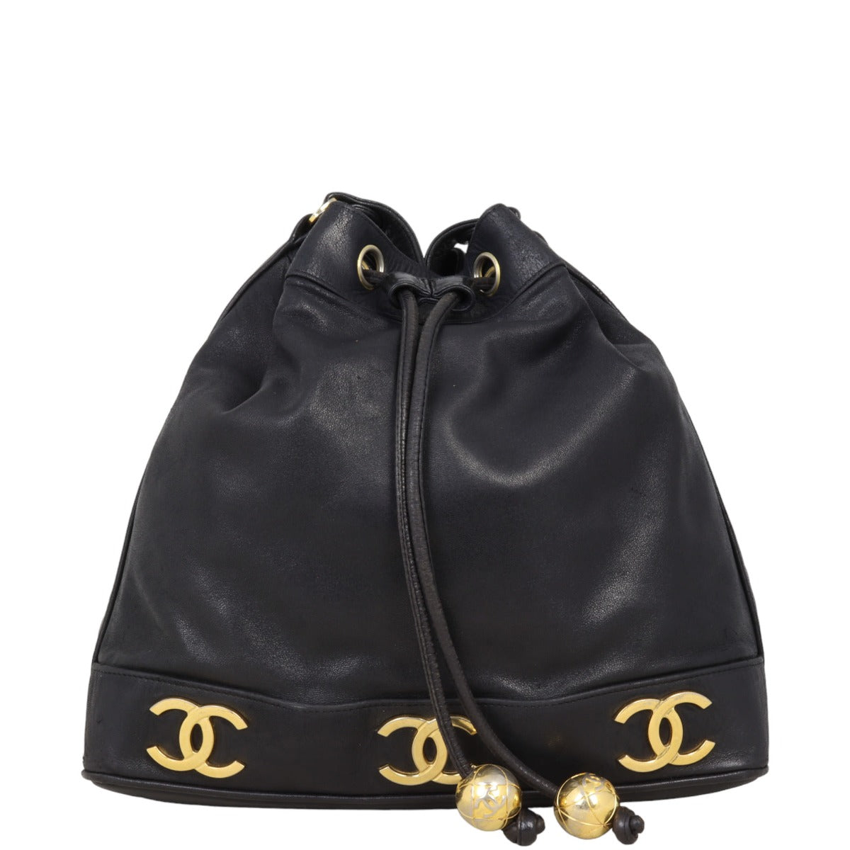 Chanel Triple CC Bag Black Bucket Bucket Bag