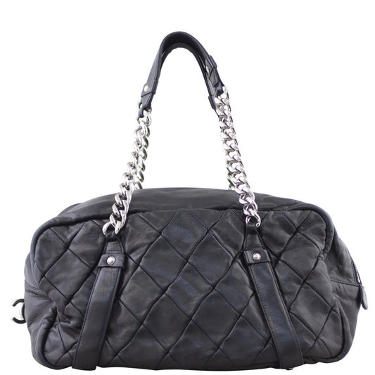 Chanel Diagonal Zip Bowler Bag Handbag