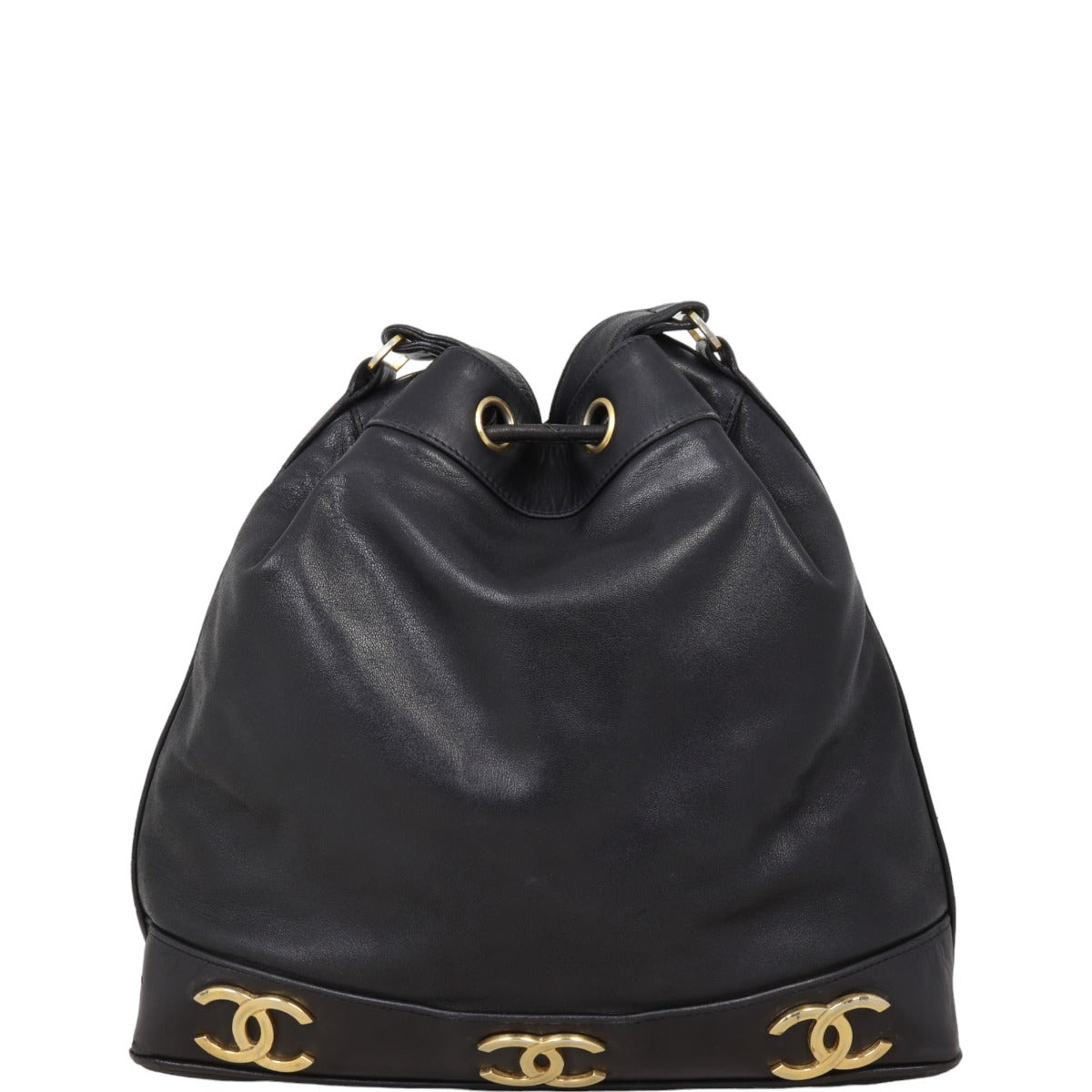 Chanel Triple CC Bag Black Bucket Bucket Bag