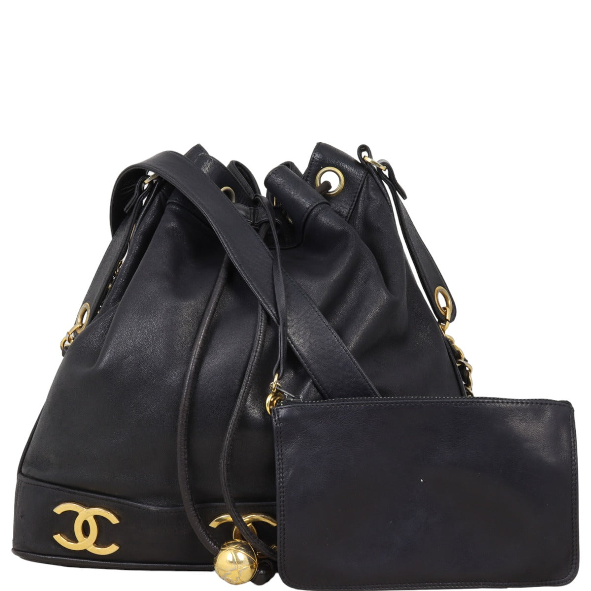 Chanel Triple CC Bag Black Bucket Bucket Bag