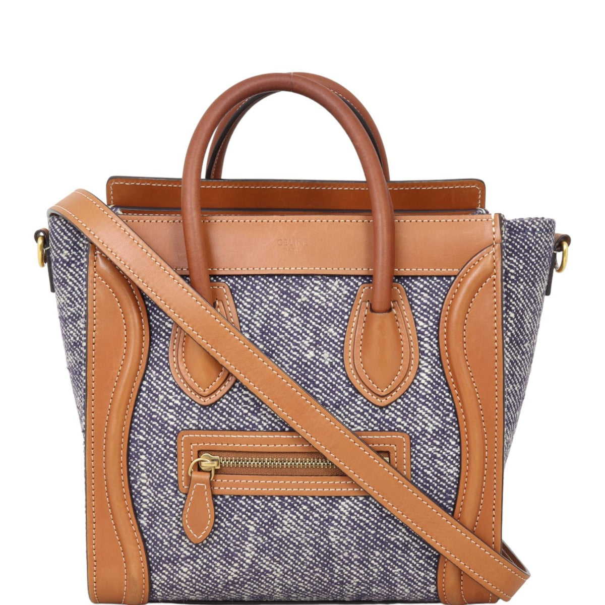 Celine Nano Luggage Tote Handbag Denim Tote Bag