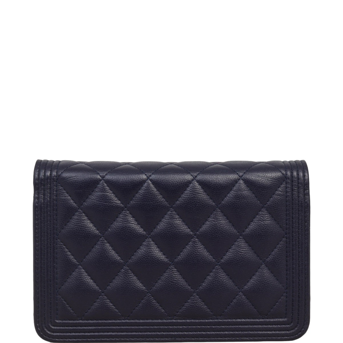 Chanel Boy Wallet on Navy Handbag Blue Chain