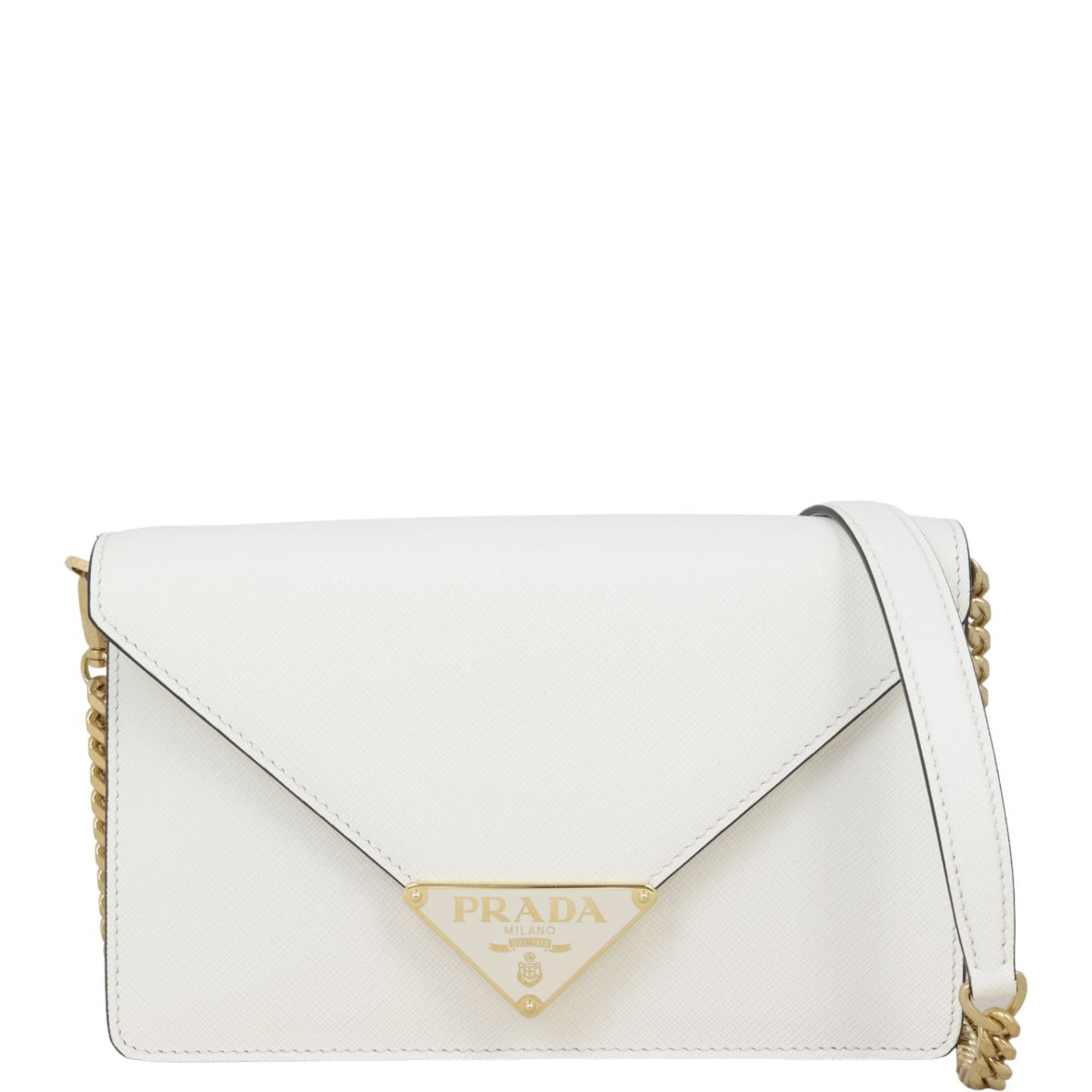 Prada Saffiano Triangle Envelope Shoulder Bag Logo