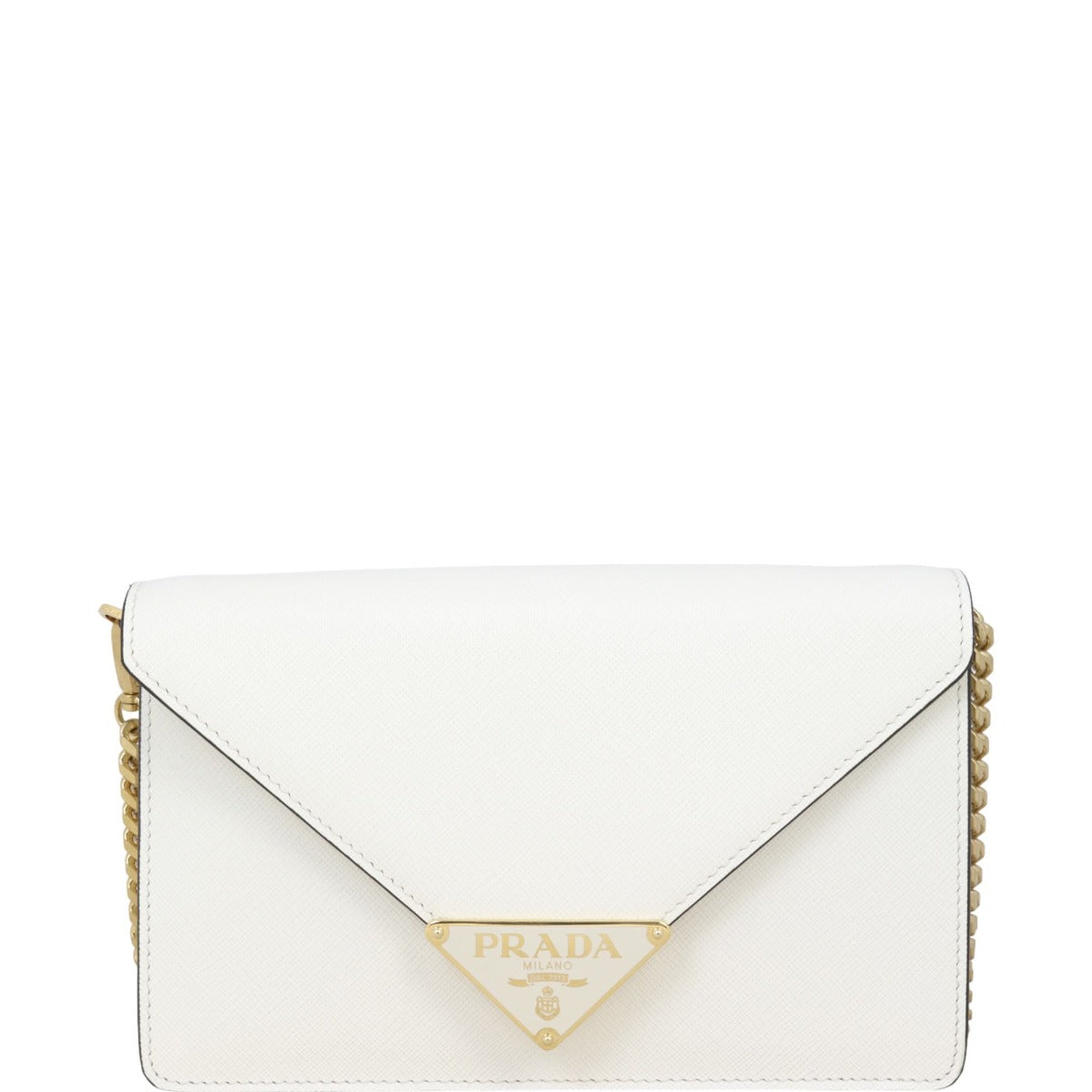 Prada Saffiano Triangle Envelope Shoulder Bag Logo